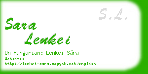 sara lenkei business card